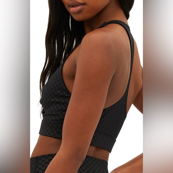 Beach Riot Twist Top in Black Embossed Check, Size Large, $98 - Picture 2 of 12